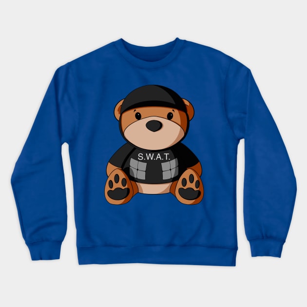 S.W.A.T. Police Teddy Bear Crewneck Sweatshirt by Alisha Ober Designs